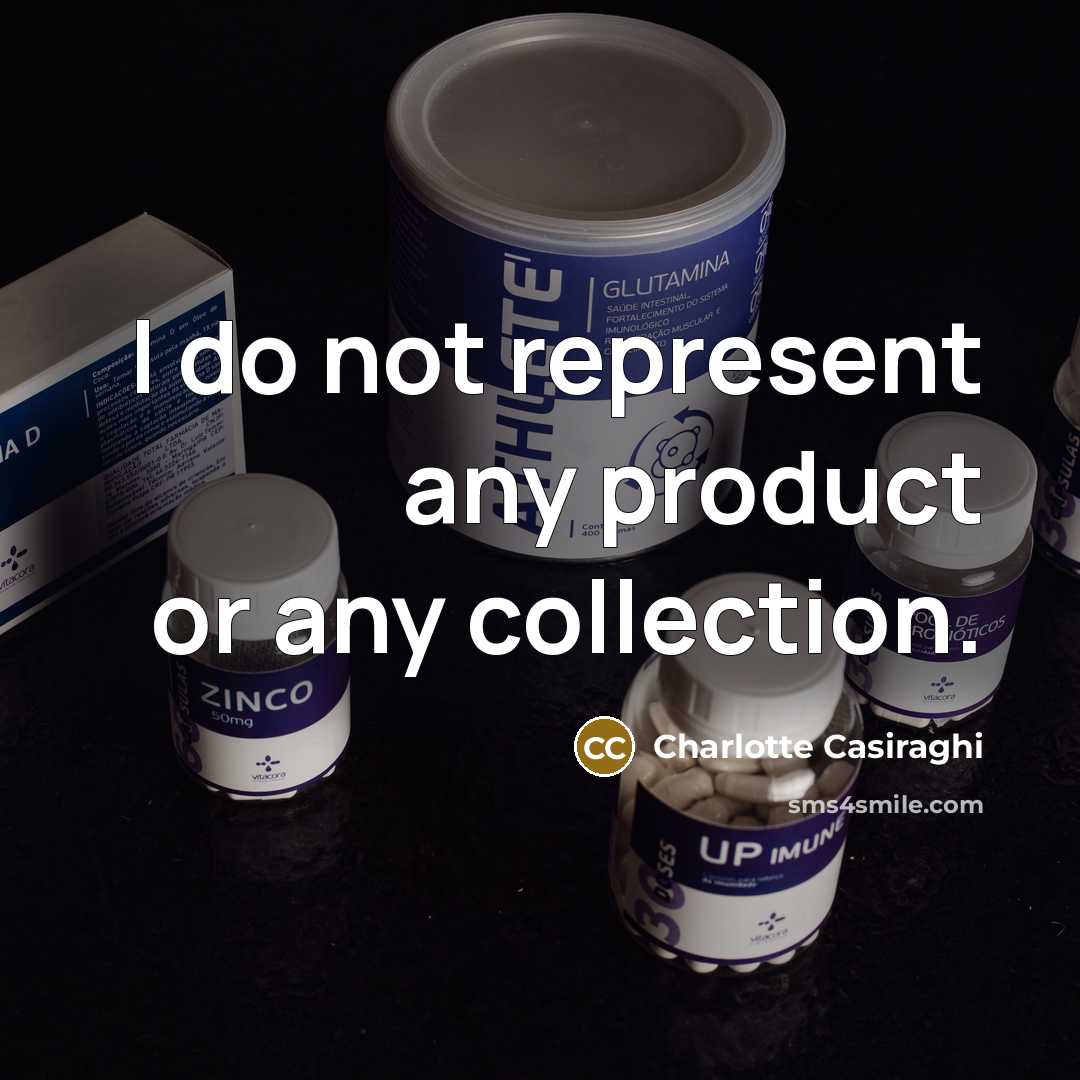 “I do not represent any product or any collection.…” quote by Charlotte Casiraghi