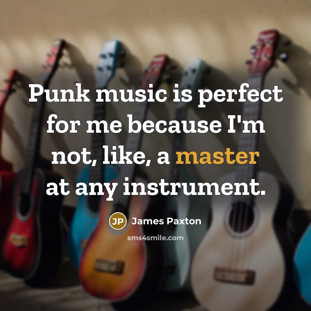 “Punk music is perfect for me because I'm not, like, a master at any instrument.” quote by James Paxton