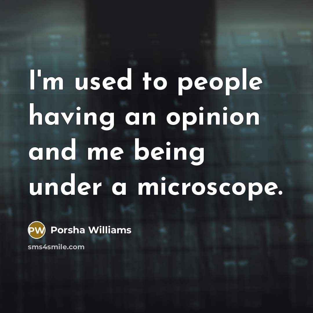 “I'm used to people having an opinion and me being…” quote by Porsha Williams