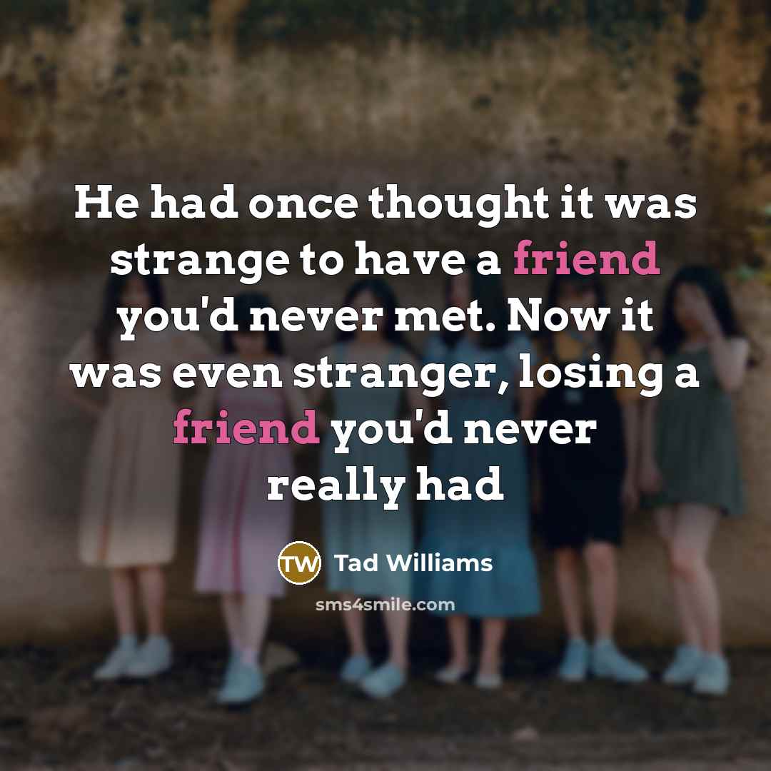 “He had once thought it was strange to have a…” quote by Tad Williams
