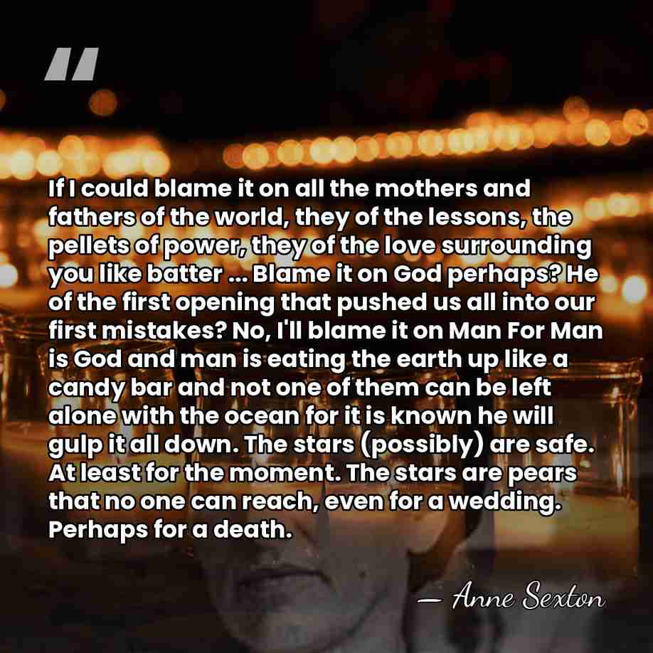 If I could blame it on all the mothers and fathers of&hellip; - Anne Sexton