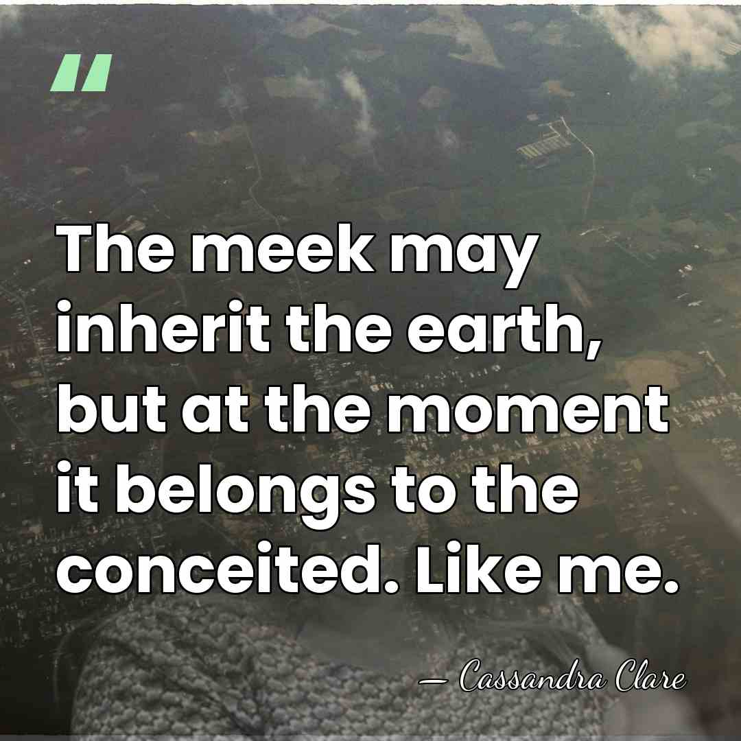 The meek may inherit the earth, but at the moment it belongs&hellip; - Cassandra Clare