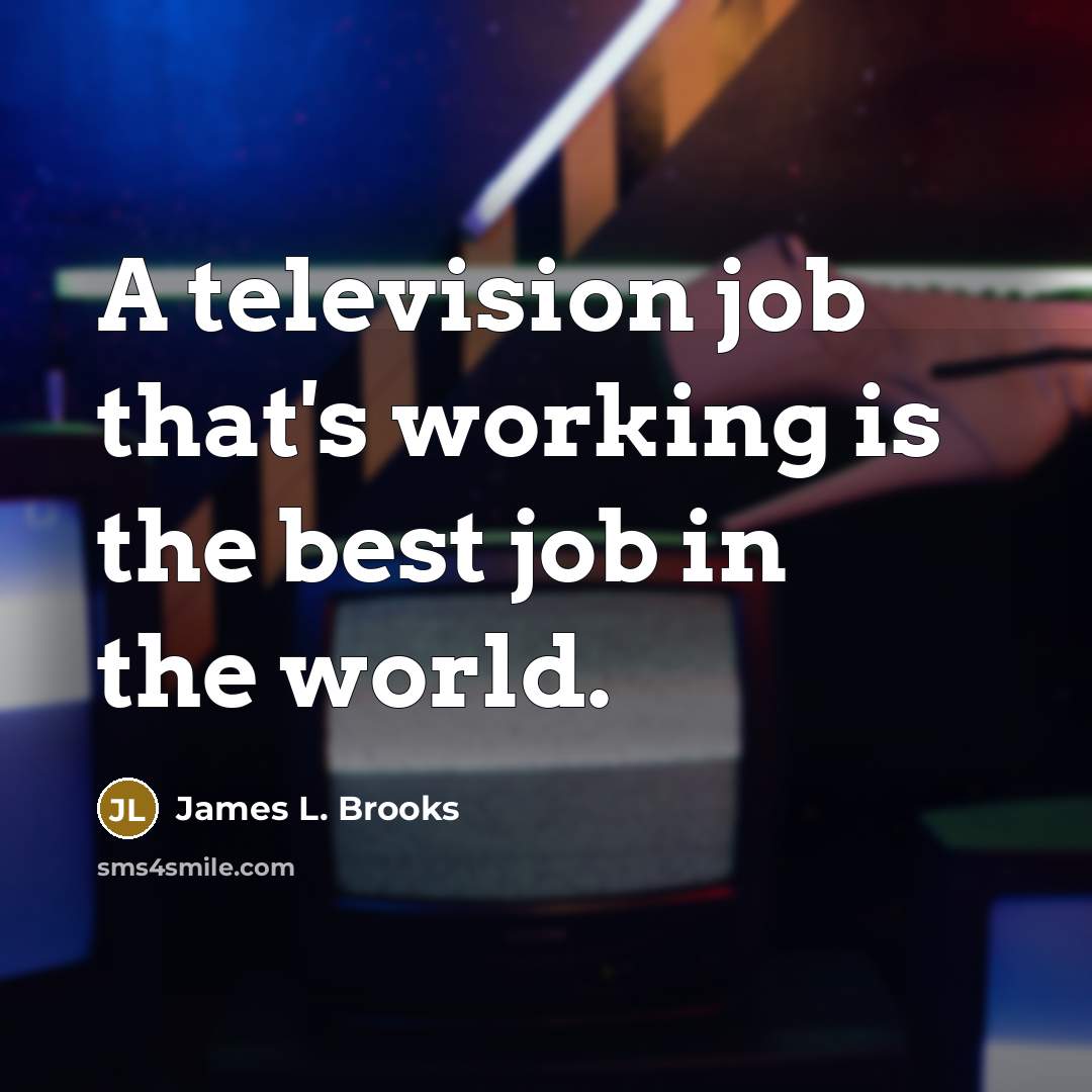 “A television job that's working is the best job in…” quote by James L. Brooks