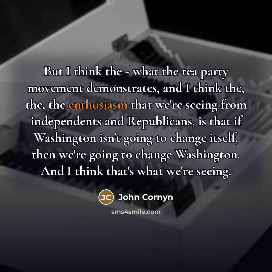 “But I think the - what the tea party movement…” quote by John Cornyn