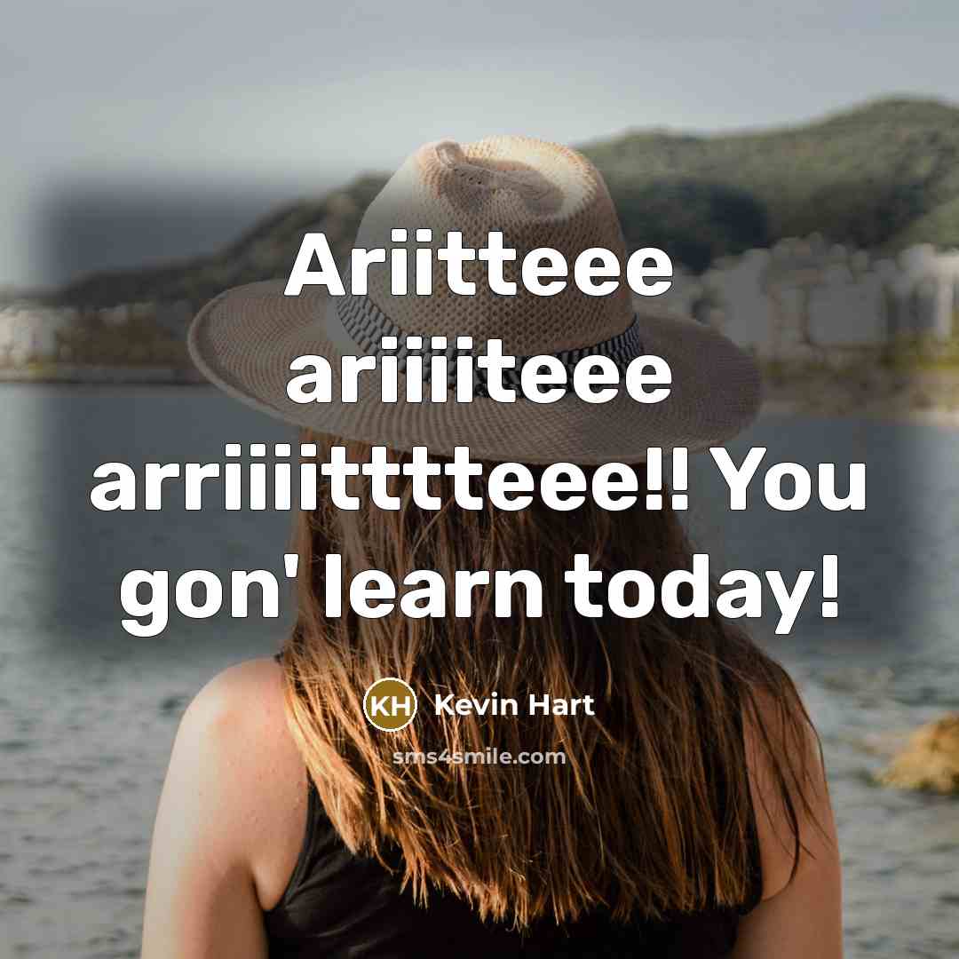 “Ariitteee ariiiiteee arriiiitttteee!! You gon' learn today!” quote by Kevin Hart