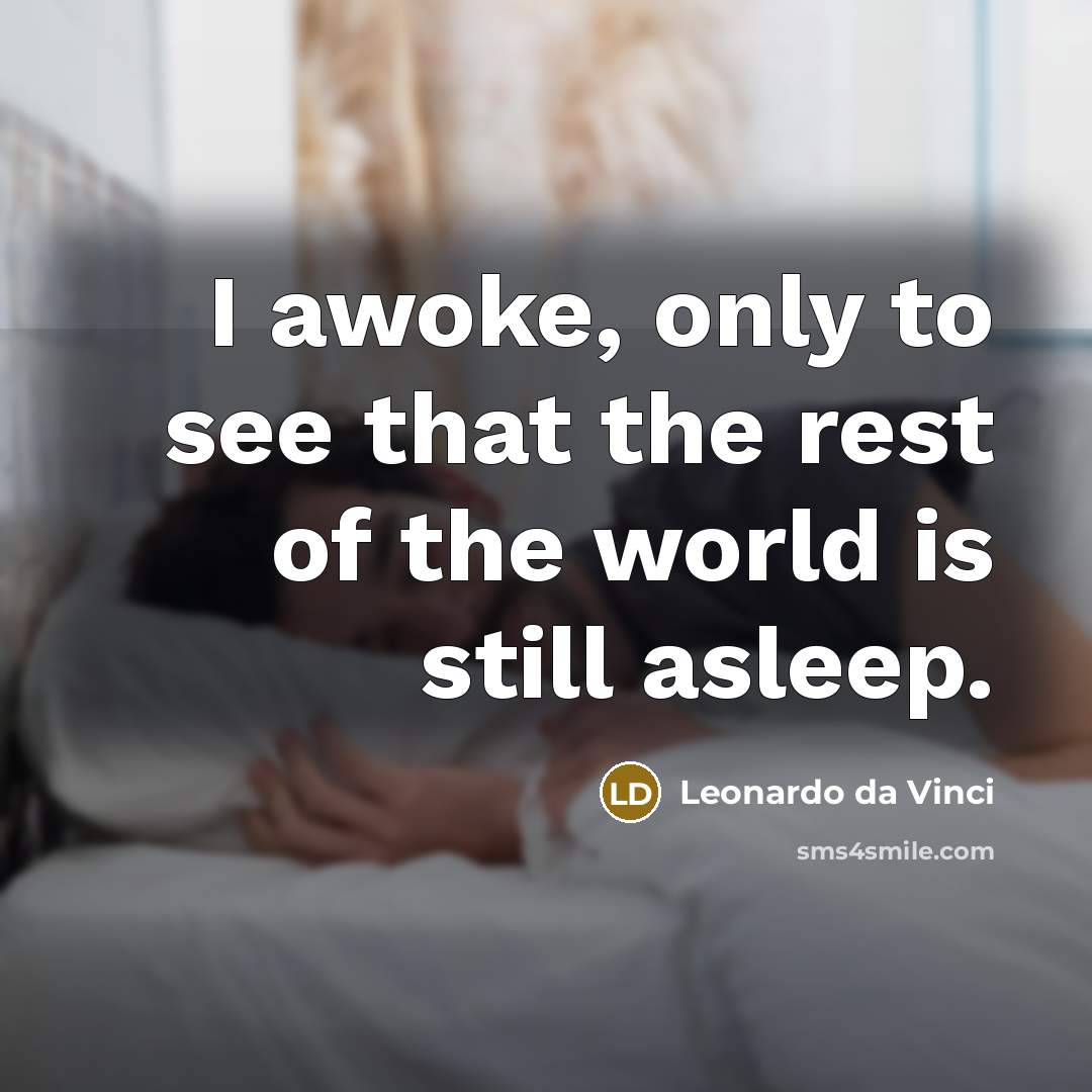 “I awoke, only to see that the rest of the…” quote by Leonardo da Vinci