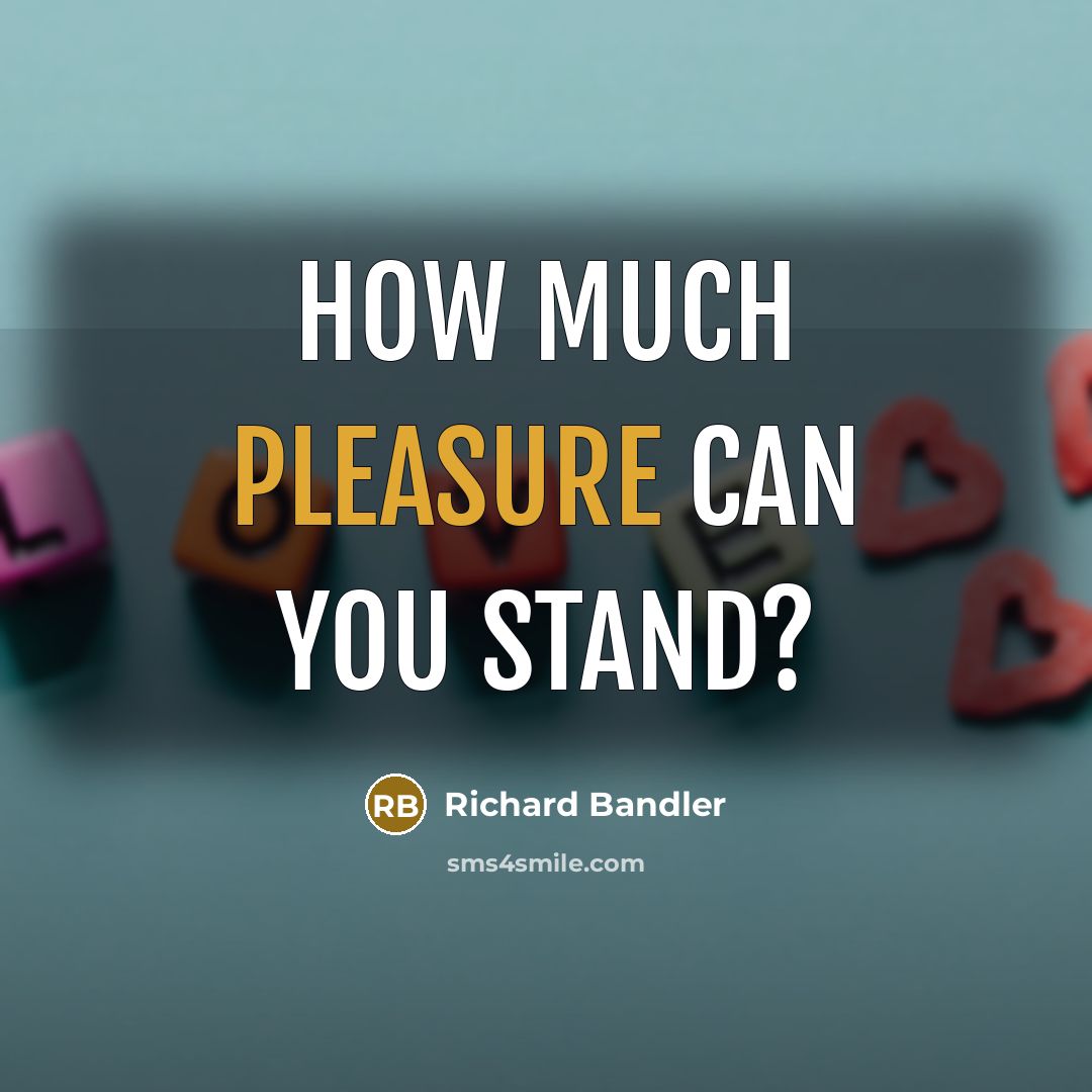 “How much pleasure can you stand?…” quote by Richard Bandler