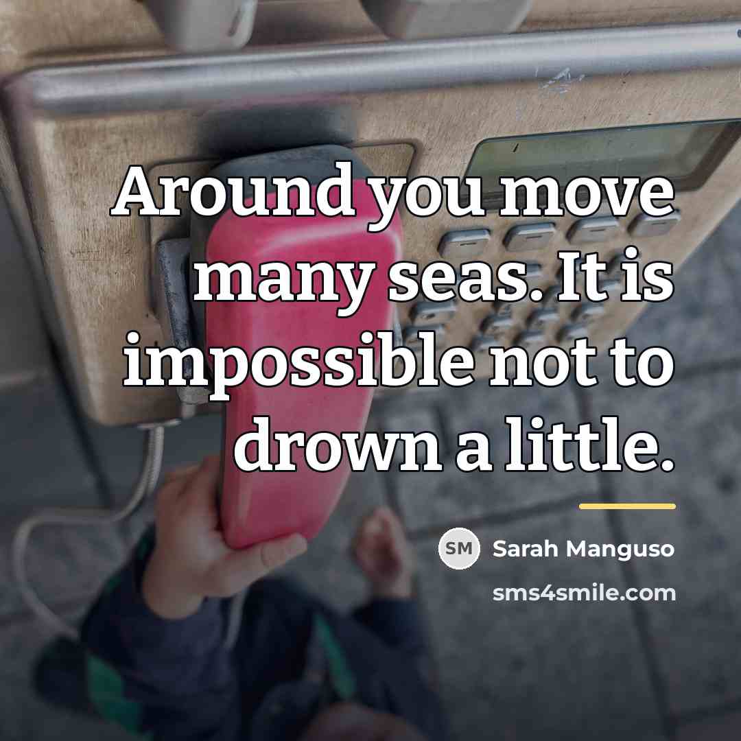 “Around you move many seas. It is impossible not to…” quote by Sarah Manguso