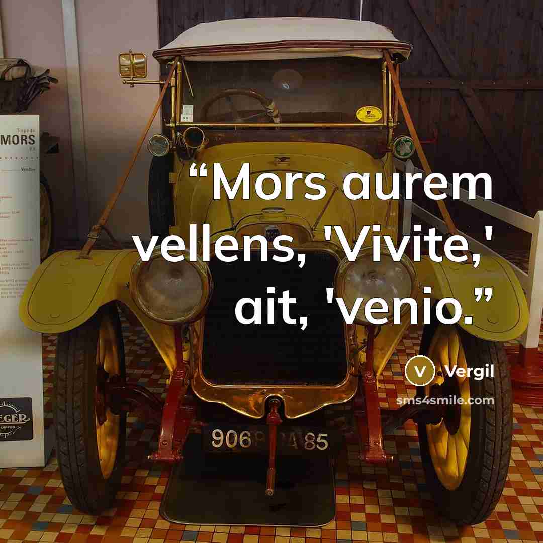 “Mors aurem vellens, 'Vivite,' ait, 'venio.” quote by Vergil