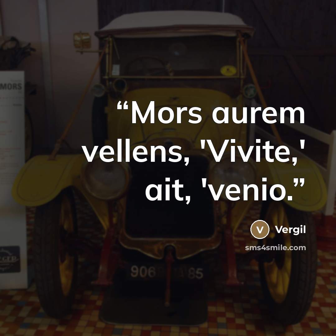 “Mors aurem vellens, 'Vivite,' ait, 'venio.” quote by Vergil
