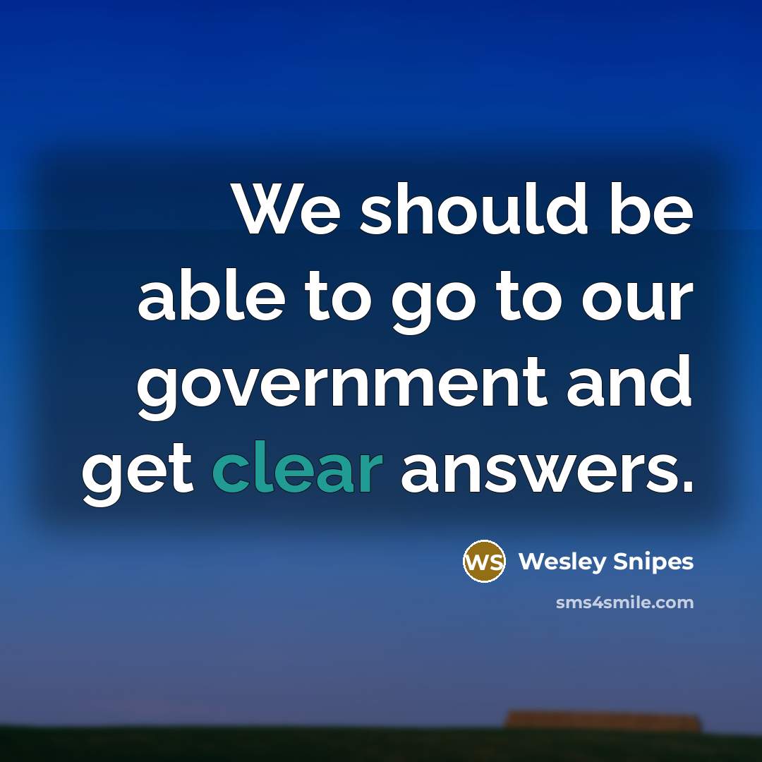 “We should be able to go to our government and…” quote by Wesley Snipes