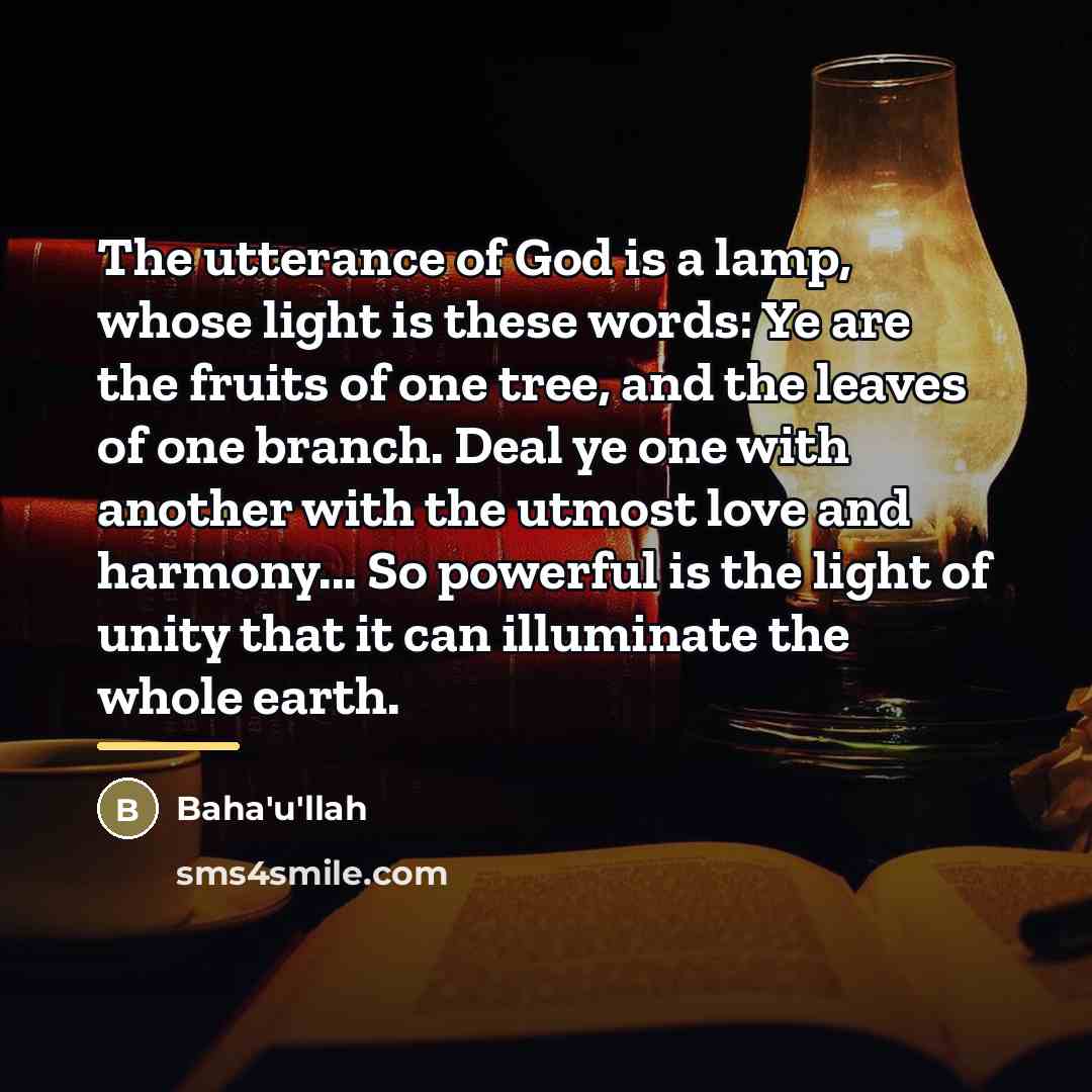 “The utterance of God is a lamp, whose light is…” quote by Bahá'u'lláh