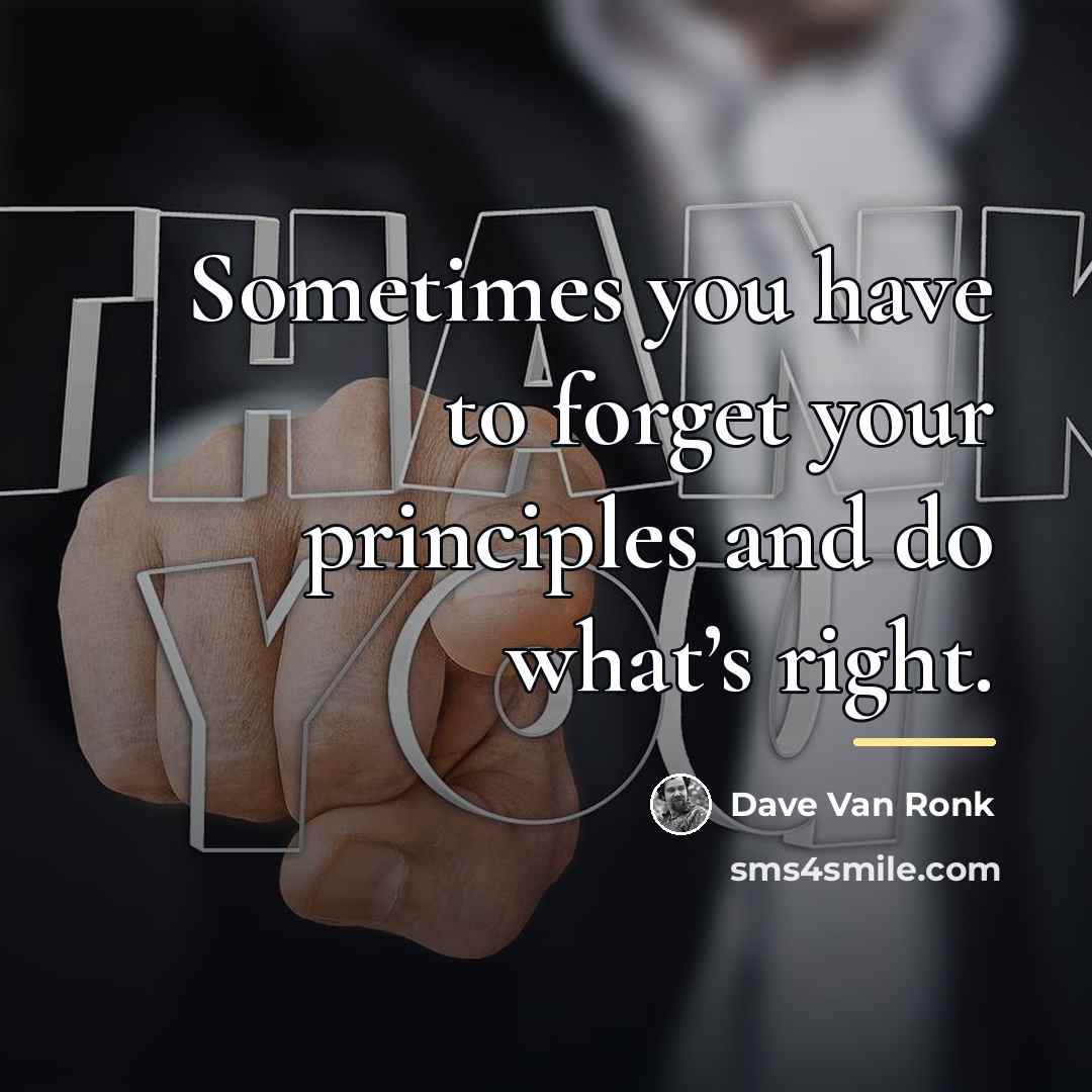 “Sometimes you have to forget your principles and do what’s…” quote by Dave Van Ronk