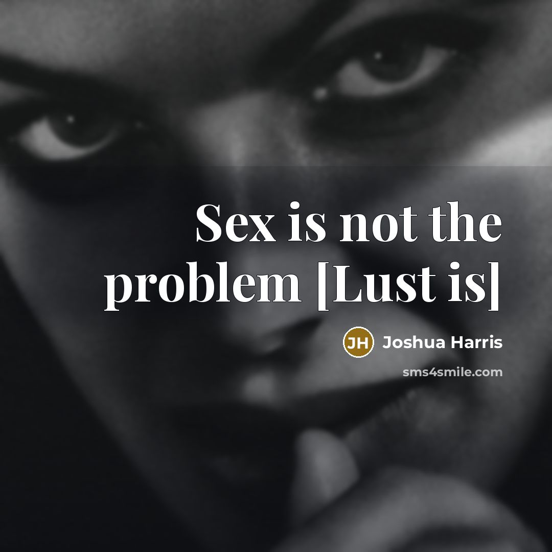 “Sex is not the problem [Lust is]…” quote by Joshua Harris