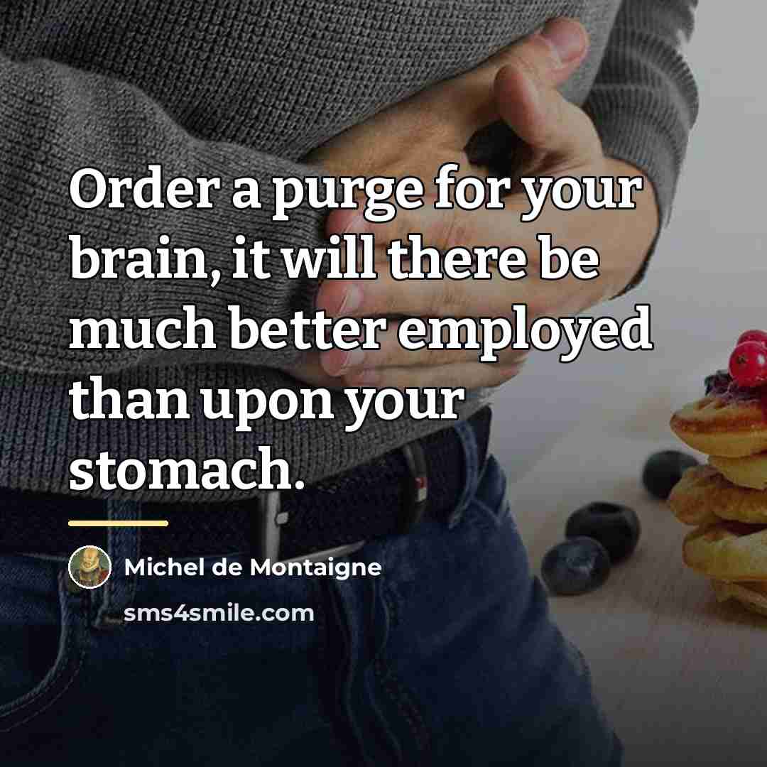 “Order a purge for your brain, it will there be…” quote by Michel de Montaigne
