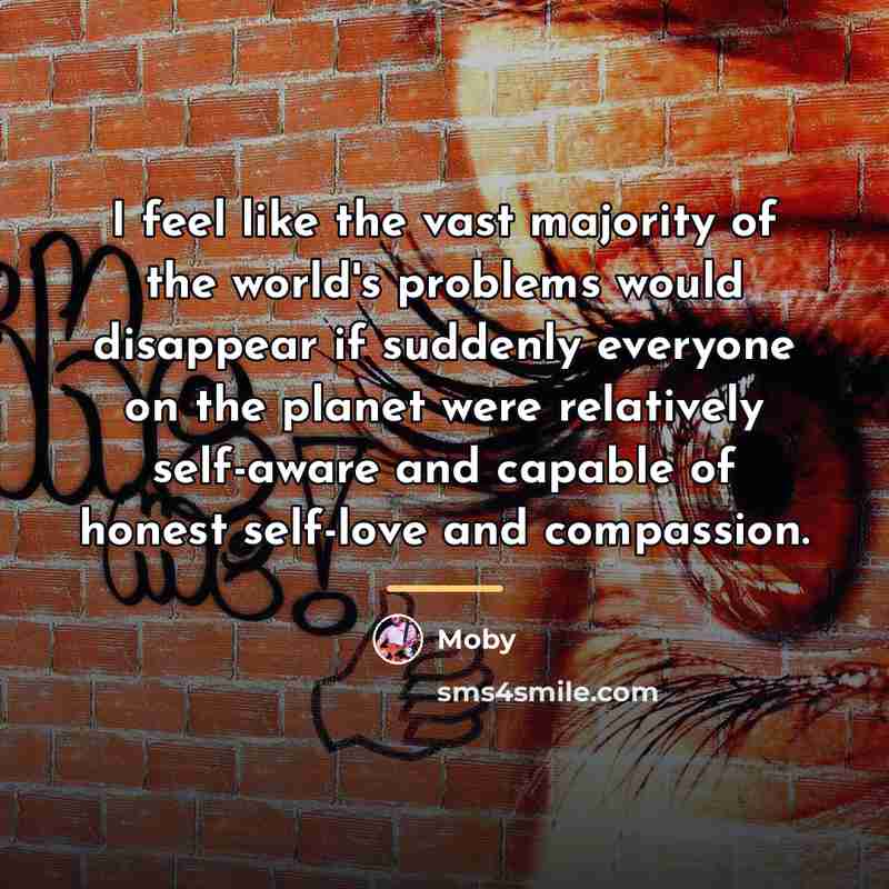 “I feel like the vast majority of the world's problems…” quote by Moby