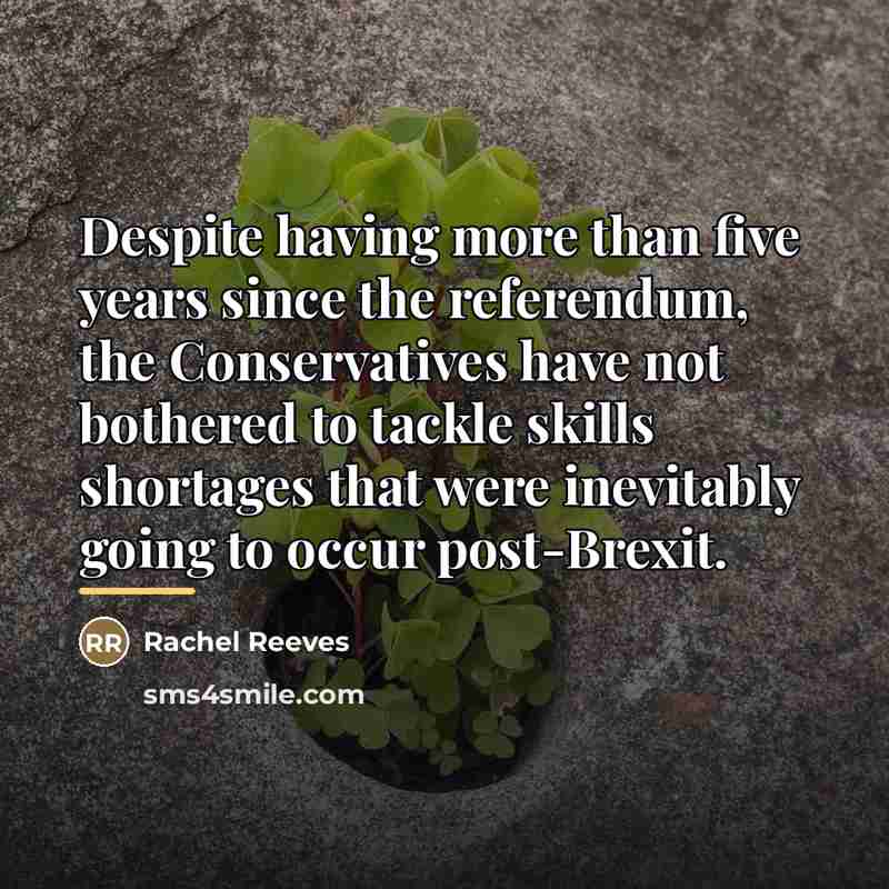 “Despite having more than five years since the referendum, the…” quote by Rachel Reeves
