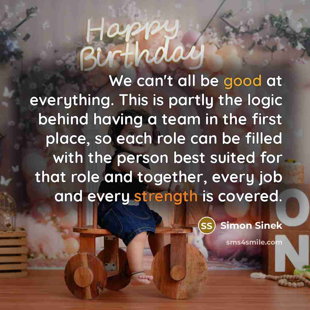 “We can't all be good at everything. This is partly…” quote by Simon Sinek