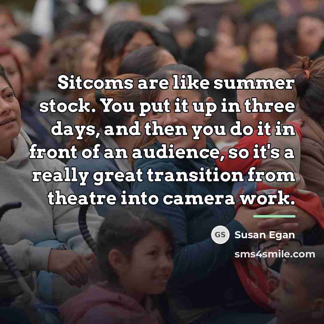“Sitcoms are like summer stock. You put it up in…” quote by Susan Egan