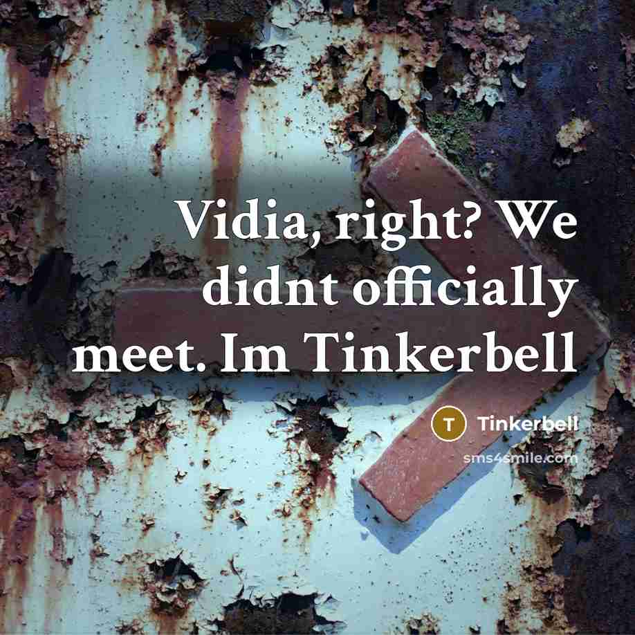 “Vidia, right? We didnt officially meet. Im Tinkerbell…” quote by Tinkerbell