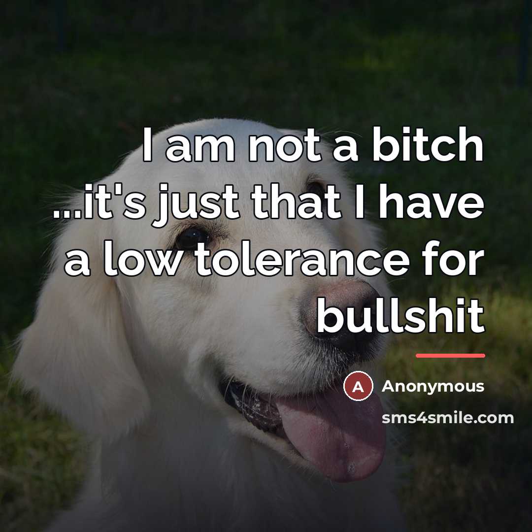 “I am not a bitch ...it's just that I have…” quote by Anonymous