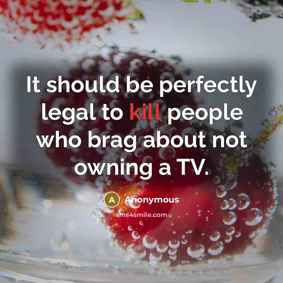 “It should be perfectly legal to kill people who brag…” quote by Anonymous