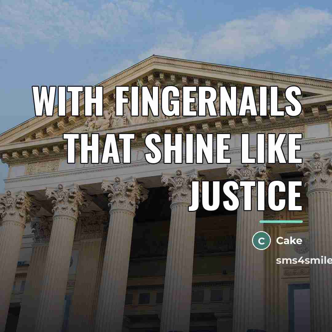 “With fingernails that shine like justice…” quote by Cake