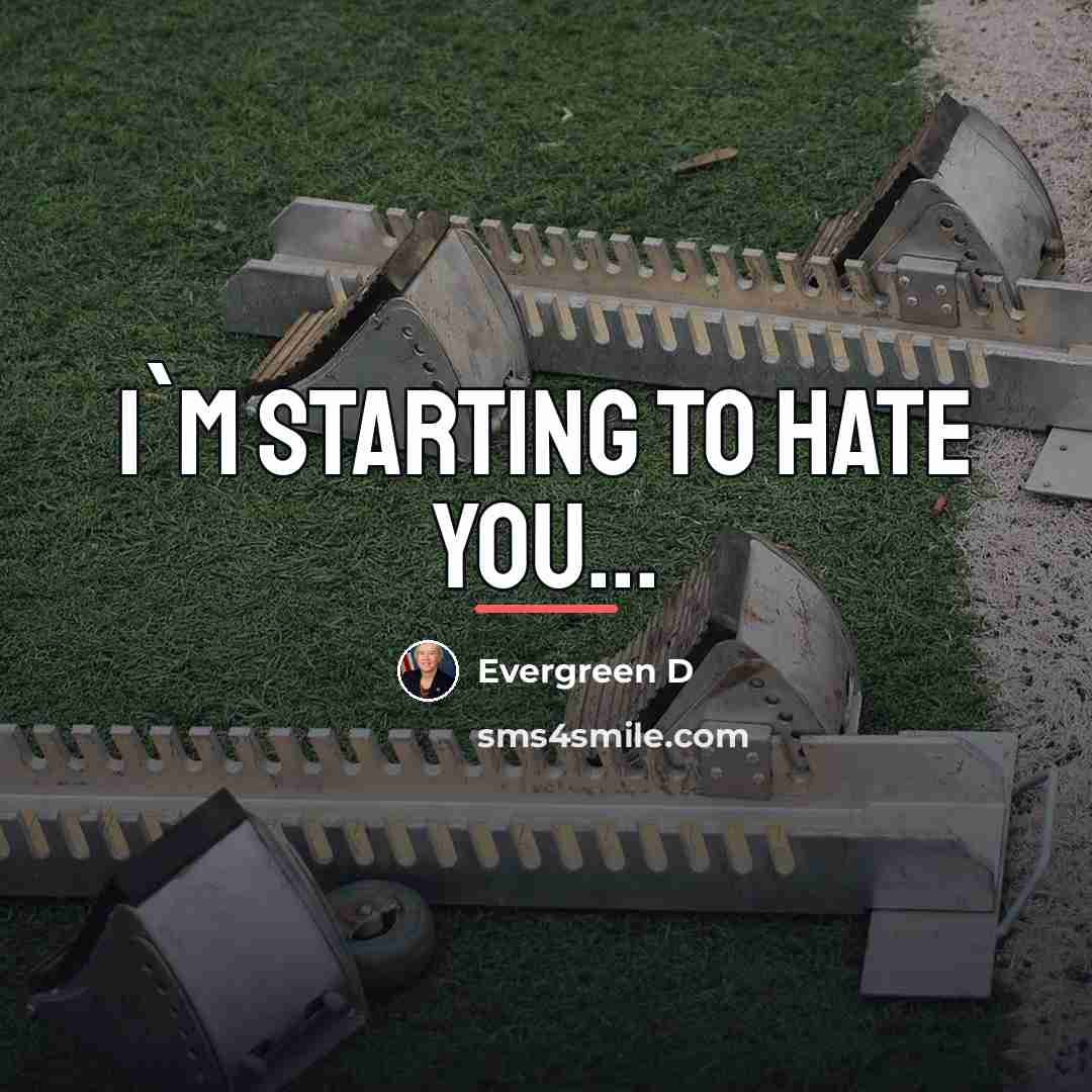 “I`m starting to hate you...…” quote by Evergreen D
