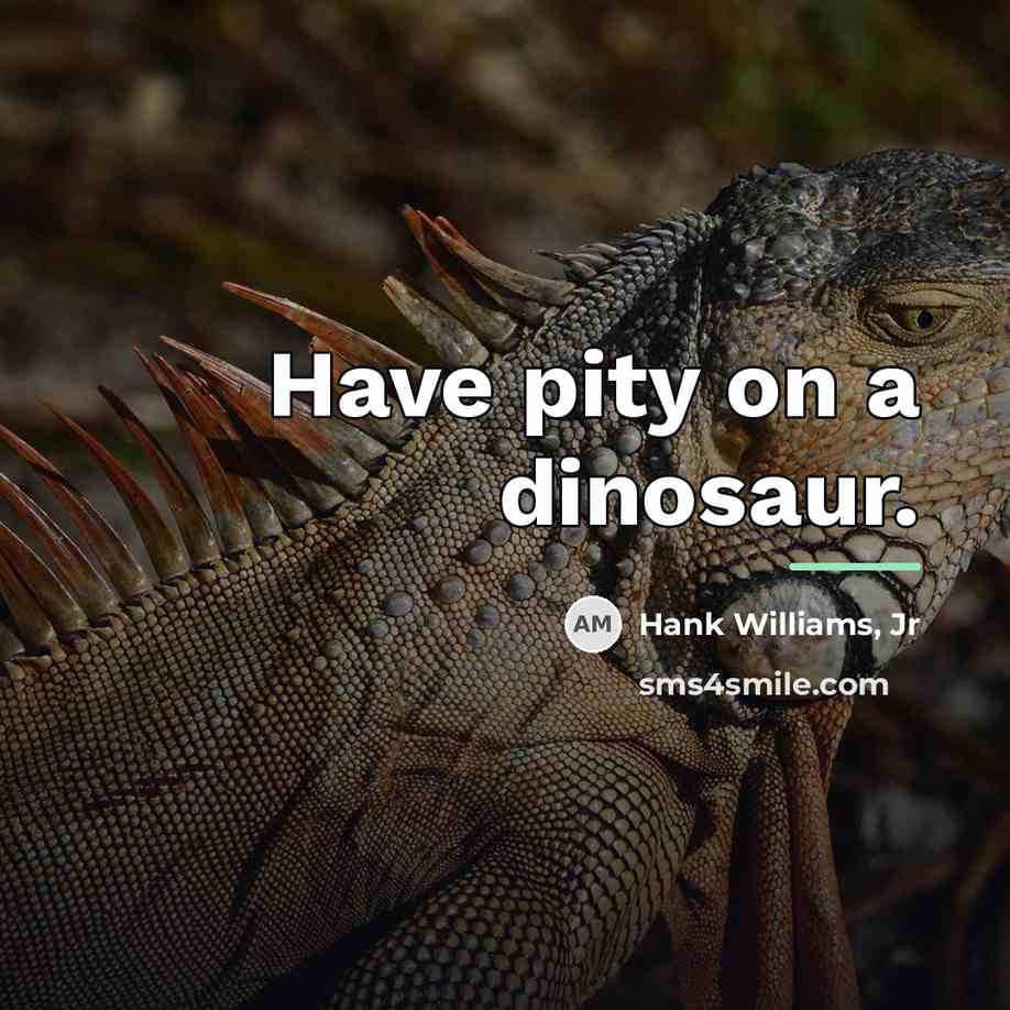 “Have pity on a dinosaur.…” quote by Hank Williams, Jr