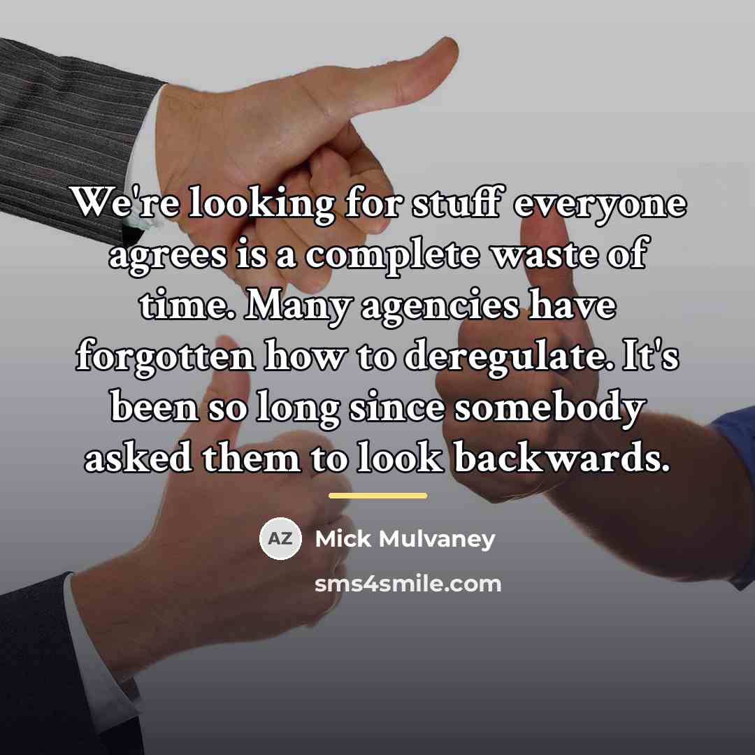 “We're looking for stuff everyone agrees is a complete waste…” quote by Mick Mulvaney