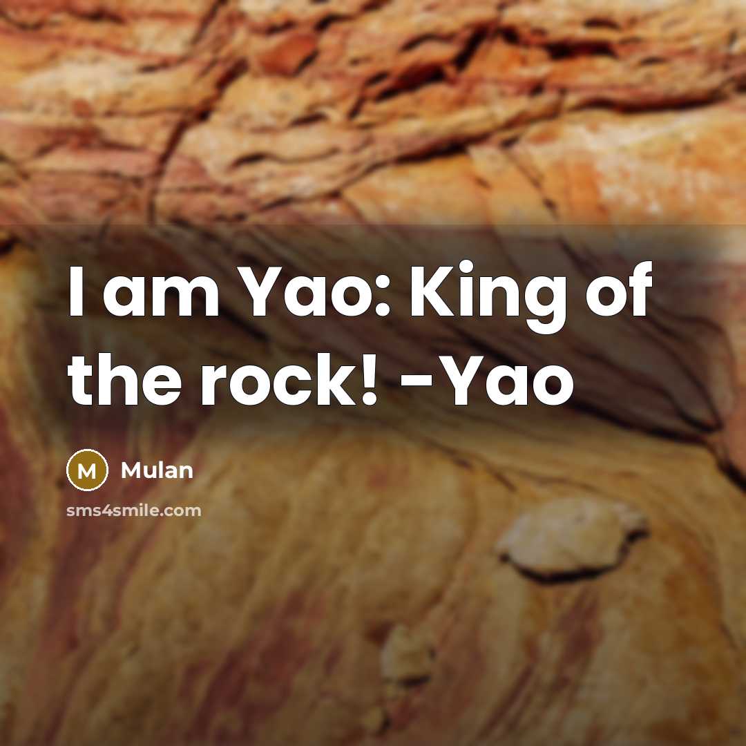 “I am Yao: King of the rock! -Yao…” quote by Mulan