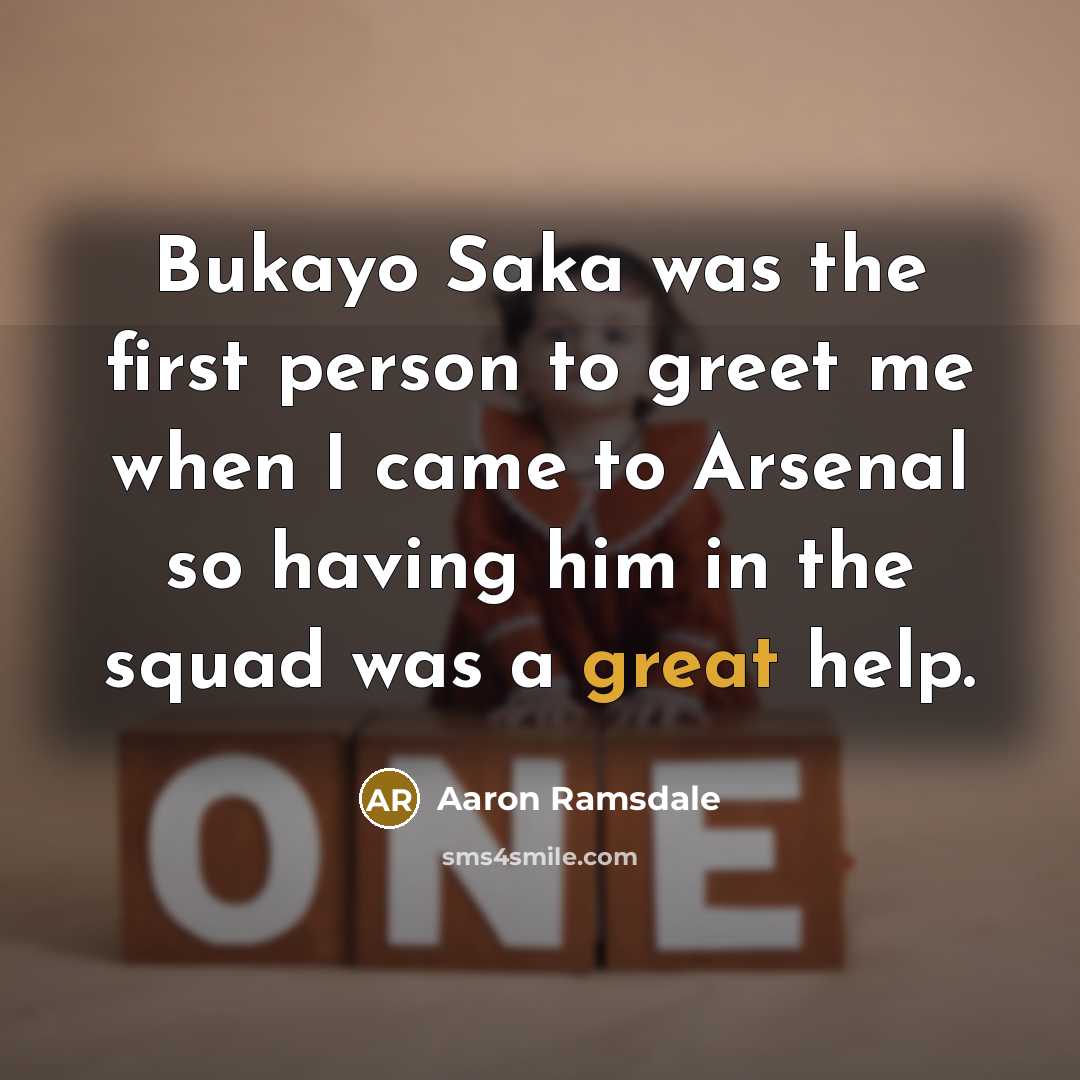 “Bukayo Saka was the first person to greet me when…” quote by Aaron Ramsdale