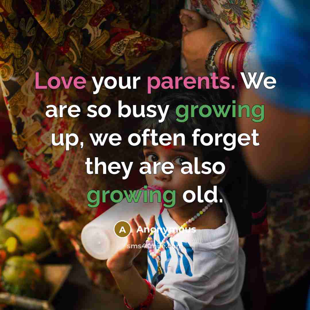 “Love your parents. We are so busy growing up, we often forget they are also growing old.” quote by Anonymous