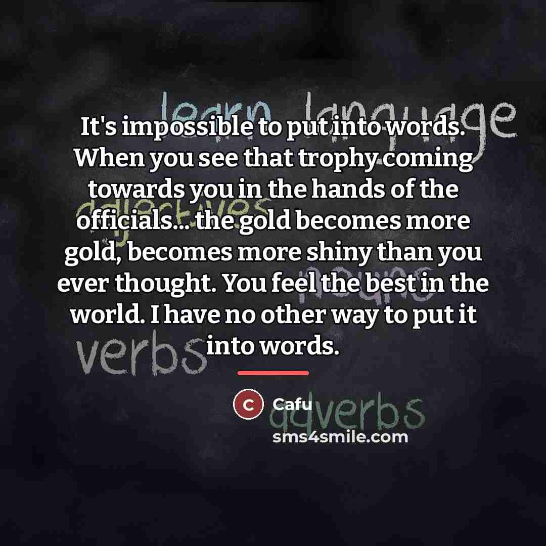 “It's impossible to put into words. When you see that…” quote by Cafu