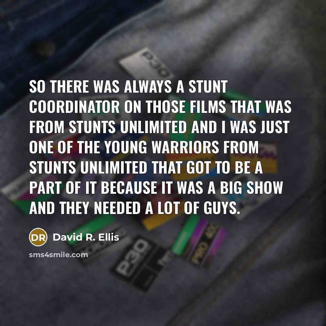 “So there was always a stunt coordinator on those films…” quote by David R. Ellis
