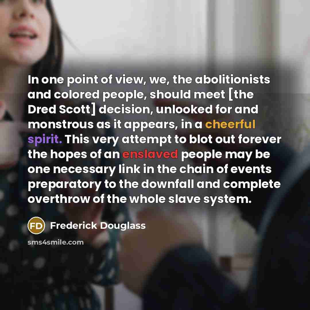 “In one point of view, we, the abolitionists and colored…” quote by Frederick Douglass