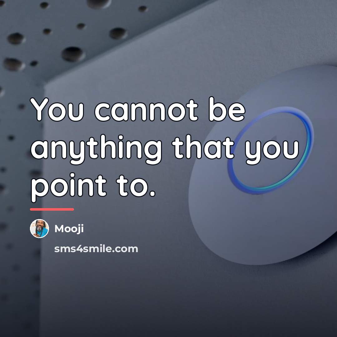 “You cannot be anything that you point to.…” quote by Mooji