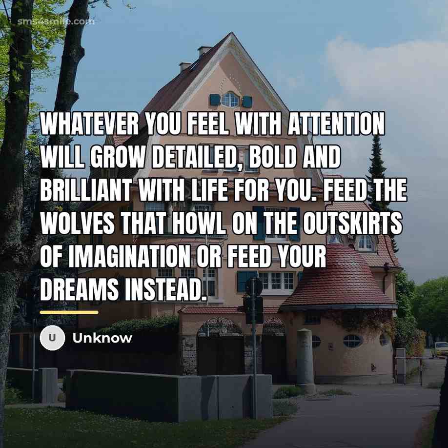 “Whatever you feel with attention will grow detailed, bold and…” quote by Unknow