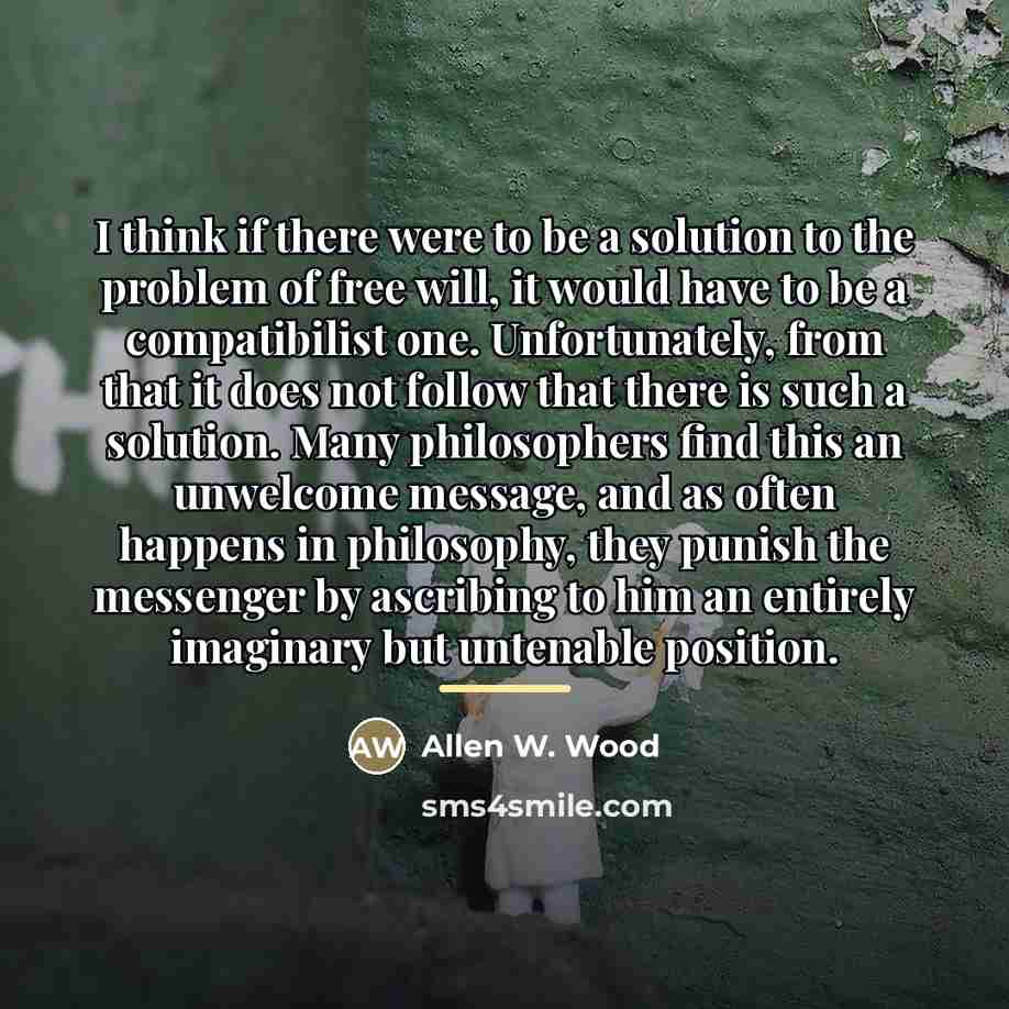“I think if there were to be a solution to…” quote by Allen W. Wood