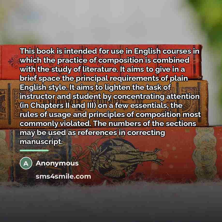 “This book is intended for use in English courses in…” quote by Anonymous