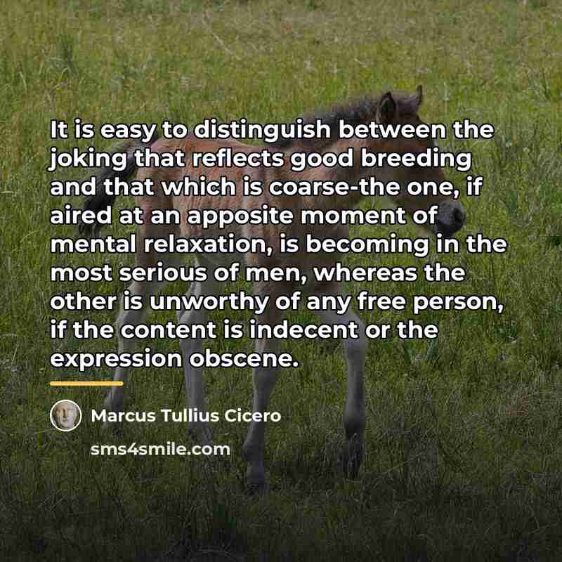 “It is easy to distinguish between the joking that reflects…” quote by Marcus Tullius Cicero