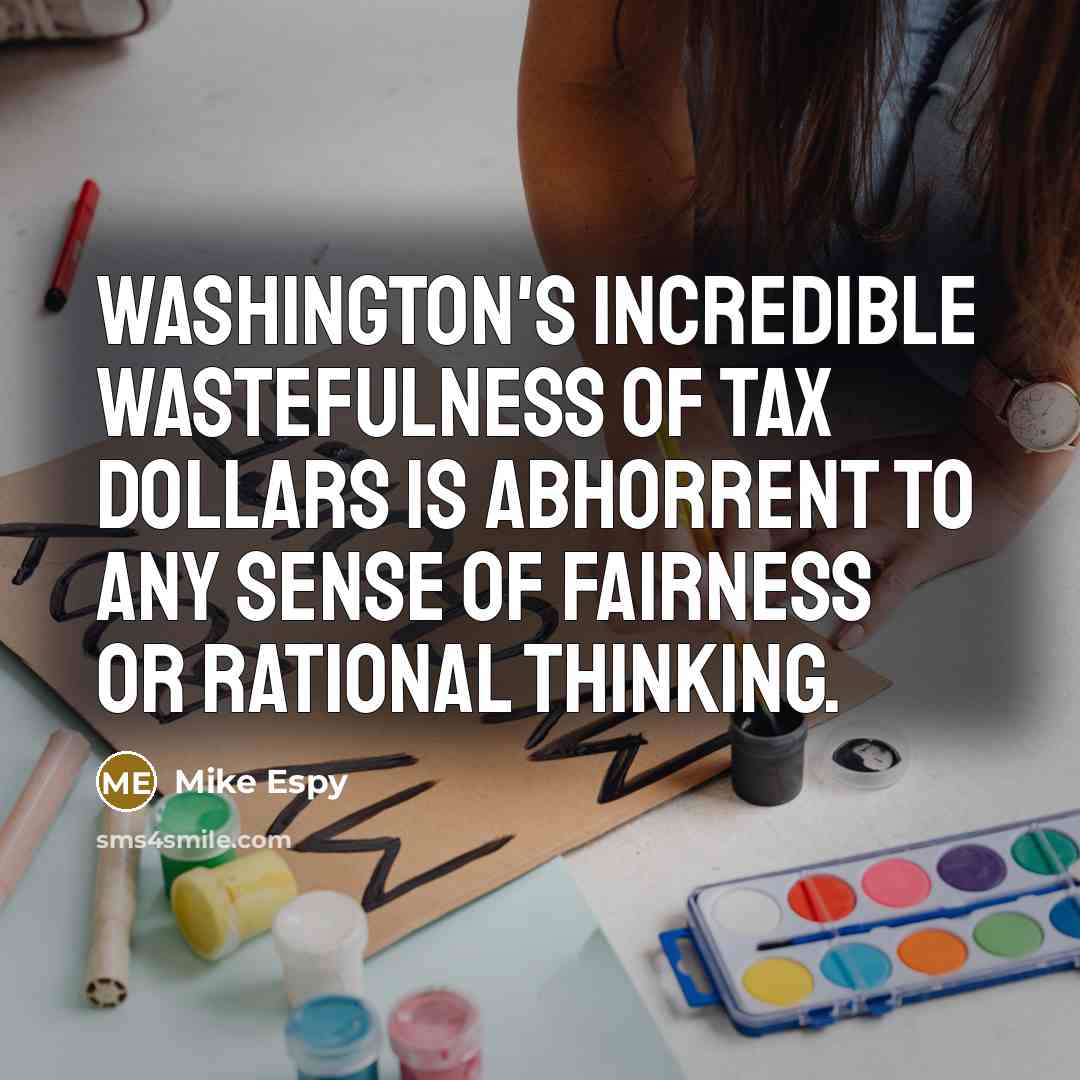 “Washington's incredible wastefulness of tax dollars is abhorrent to any…” quote by Mike Espy