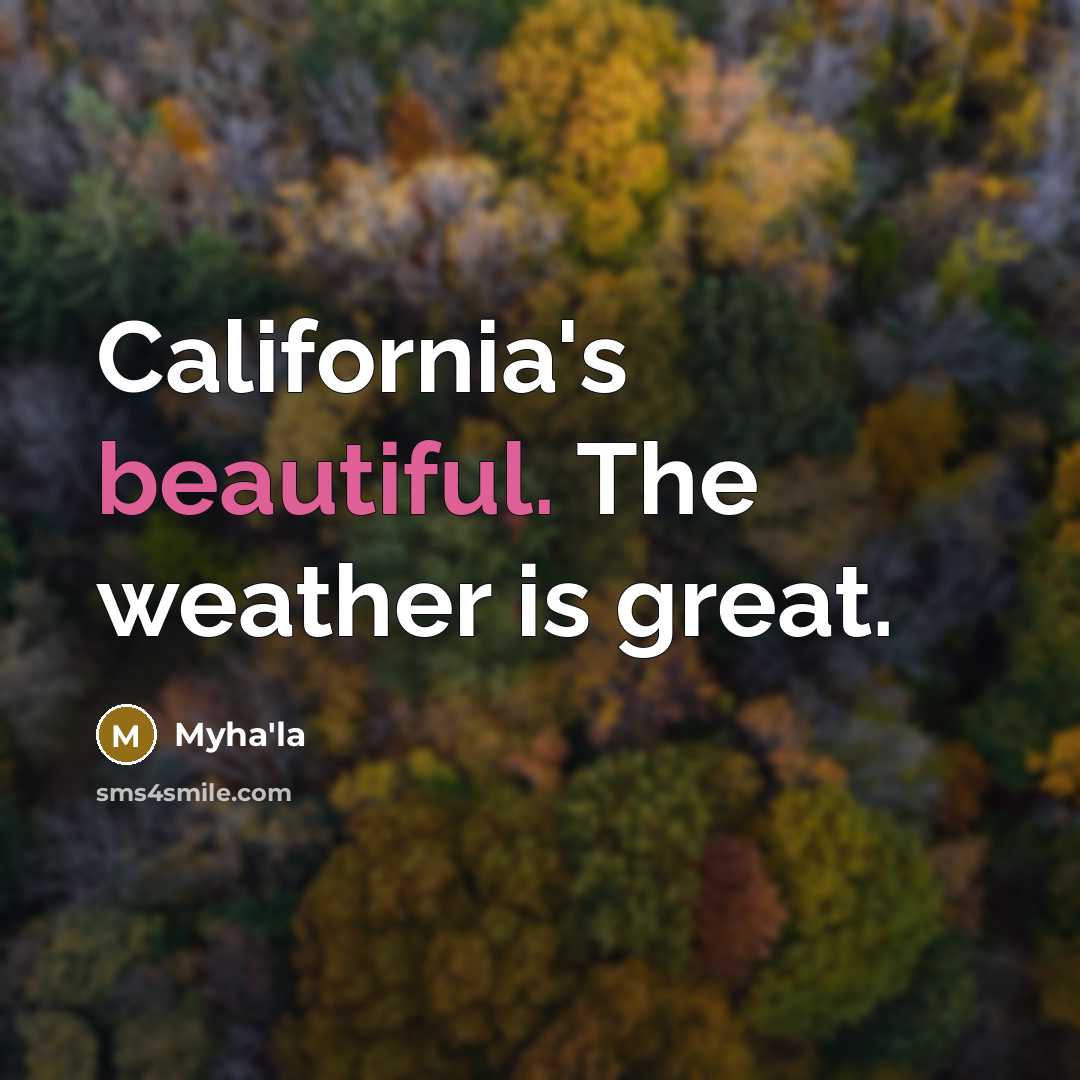 “California's beautiful. The weather is great.…” quote by Myha'la