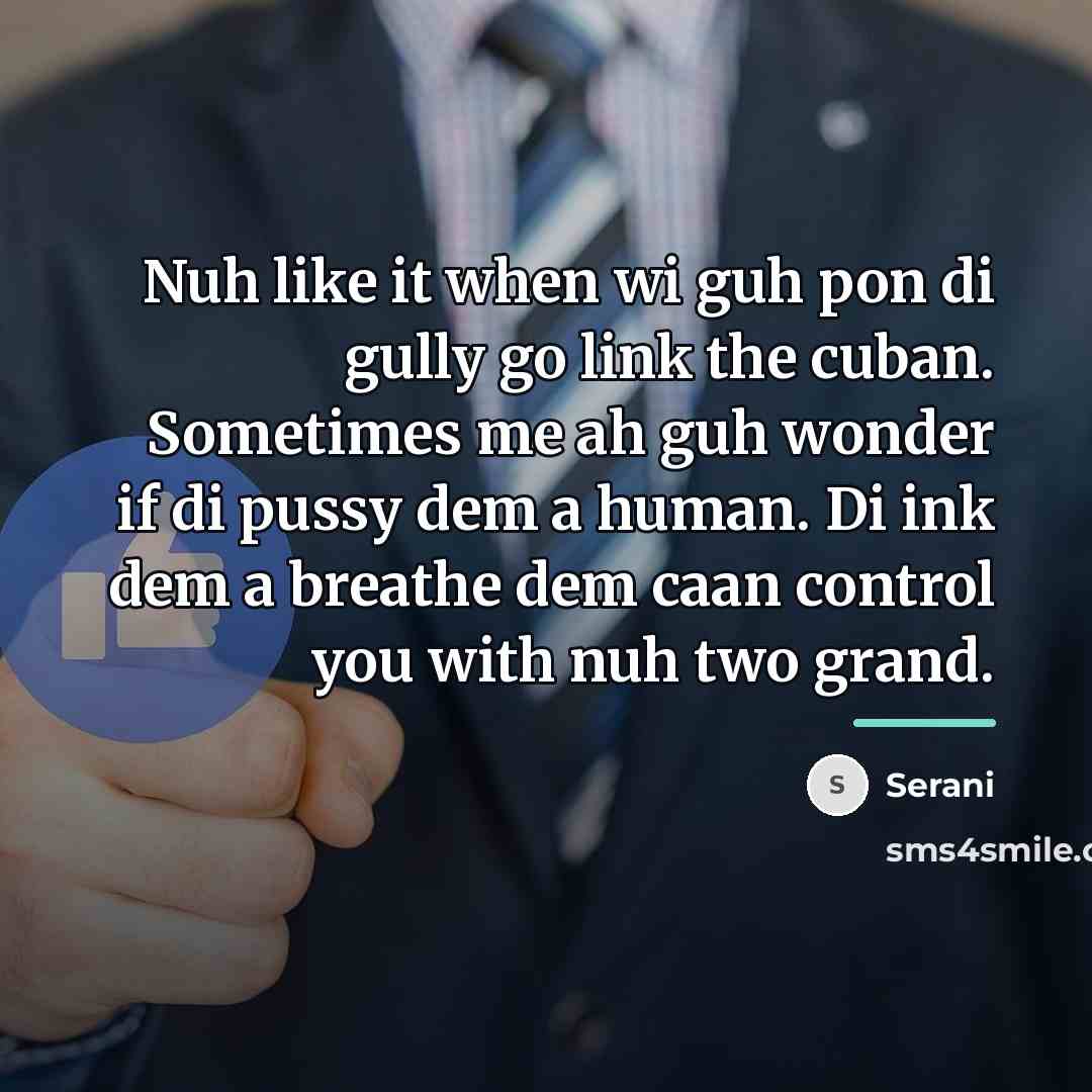 “Nuh like it when wi guh pon di gully go…” quote by Serani