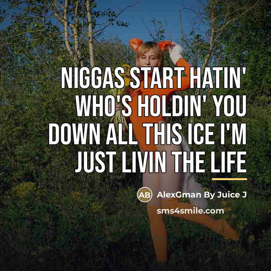 “Niggas start hatin' who's holdin' you down All this ice…” quote by AlexGman By Juice J