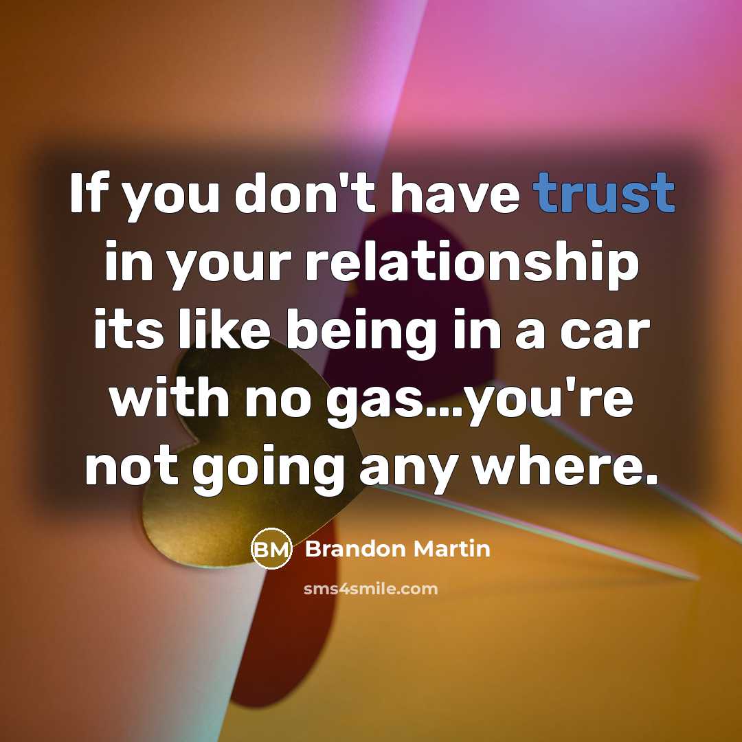 “If you don't have trust in your relationship its like…” quote by Brandon Martin