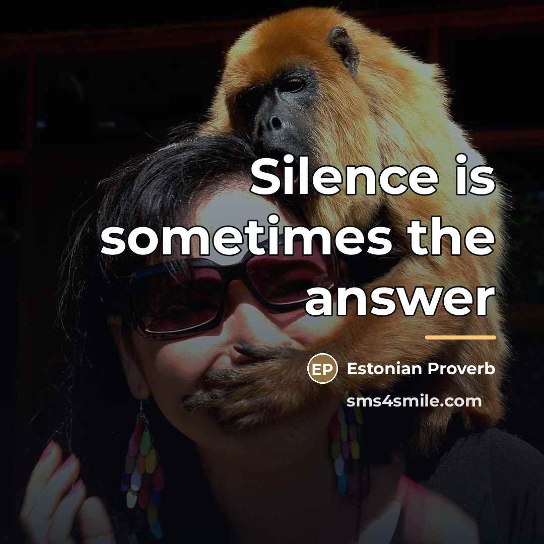 “Silence is sometimes the answer…” quote by Estonian Proverb