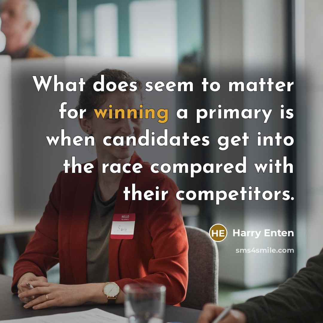 “What does seem to matter for winning a primary is…” quote by Harry Enten