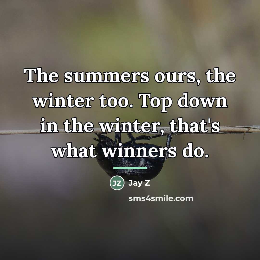 “The summers ours, the winter too. Top down in the…” quote by Jay Z