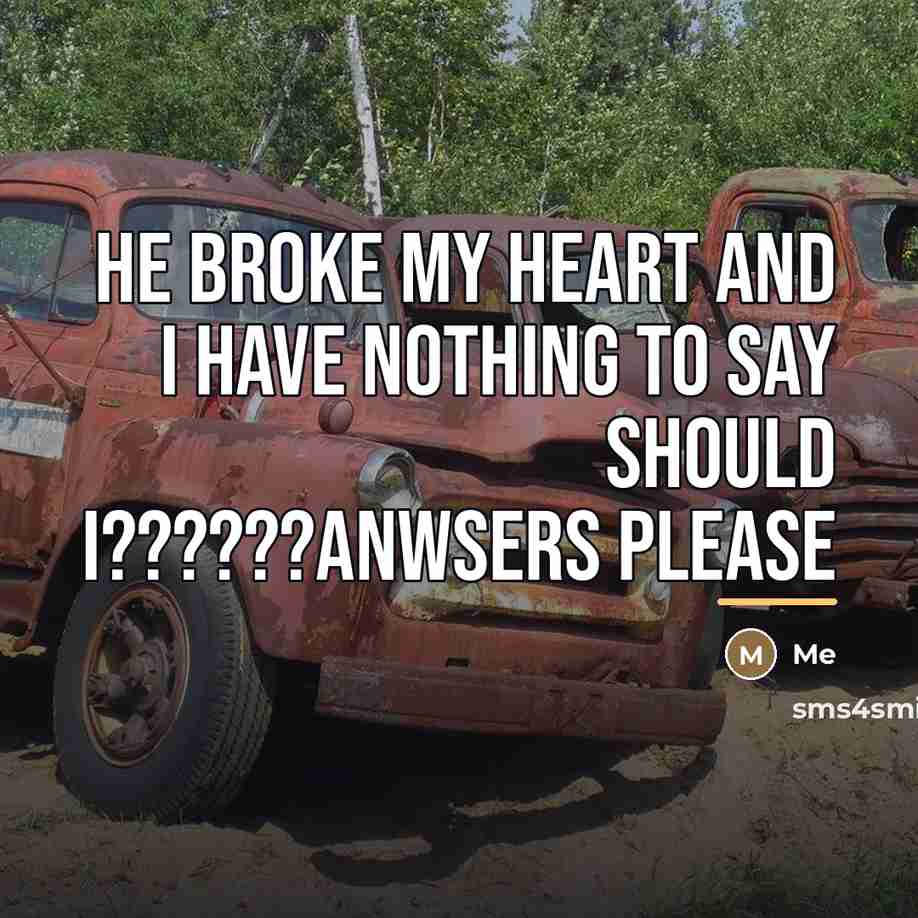 “HE BROKE MY HEART AND I HAVE NOTHING TO SAY…” quote by ME